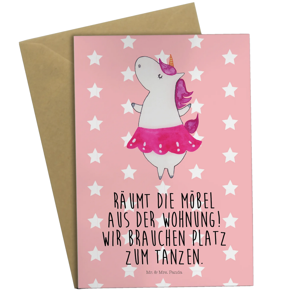 Grußkarte Einhorn Ballerina Grußkarte, Klappkarte, Einladungskarte, Glückwunschkarte, Hochzeitskarte, Geburtstagskarte, Karte, Ansichtskarten, Einhorn, Einhörner, Einhorn Deko, Pegasus, Unicorn, Tanzen, Ballerina, Party, Wohnung, Spaß, Feiern, Geburtstag, Tänzerin, Lebenslust, Lebensfreude