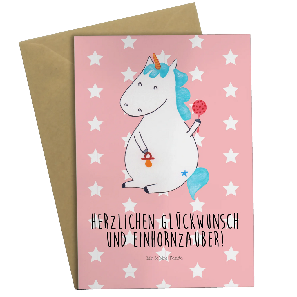 Grußkarte Einhorn Baby Grußkarte, Klappkarte, Einladungskarte, Glückwunschkarte, Hochzeitskarte, Geburtstagskarte, Karte, Ansichtskarten, Einhorn, Einhörner, Einhorn Deko, Pegasus, Unicorn, Mutter, Geburt, Geburtstag, erstes Kind, Baby, Babyglück, Nachwuchs, Eltern, Party, Kind, Schnuller