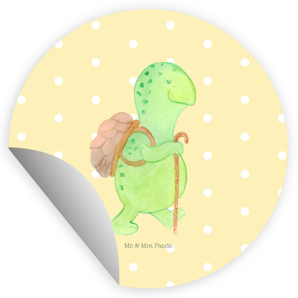 Rund Aufkleber Schildkröte Wanderer Sticker, Aufkleber, Etikett, Kinder, rund, Schildkröte, Schildkröten, Motivation, Motivationsspruch, Motivationssprüche, Neuanfang