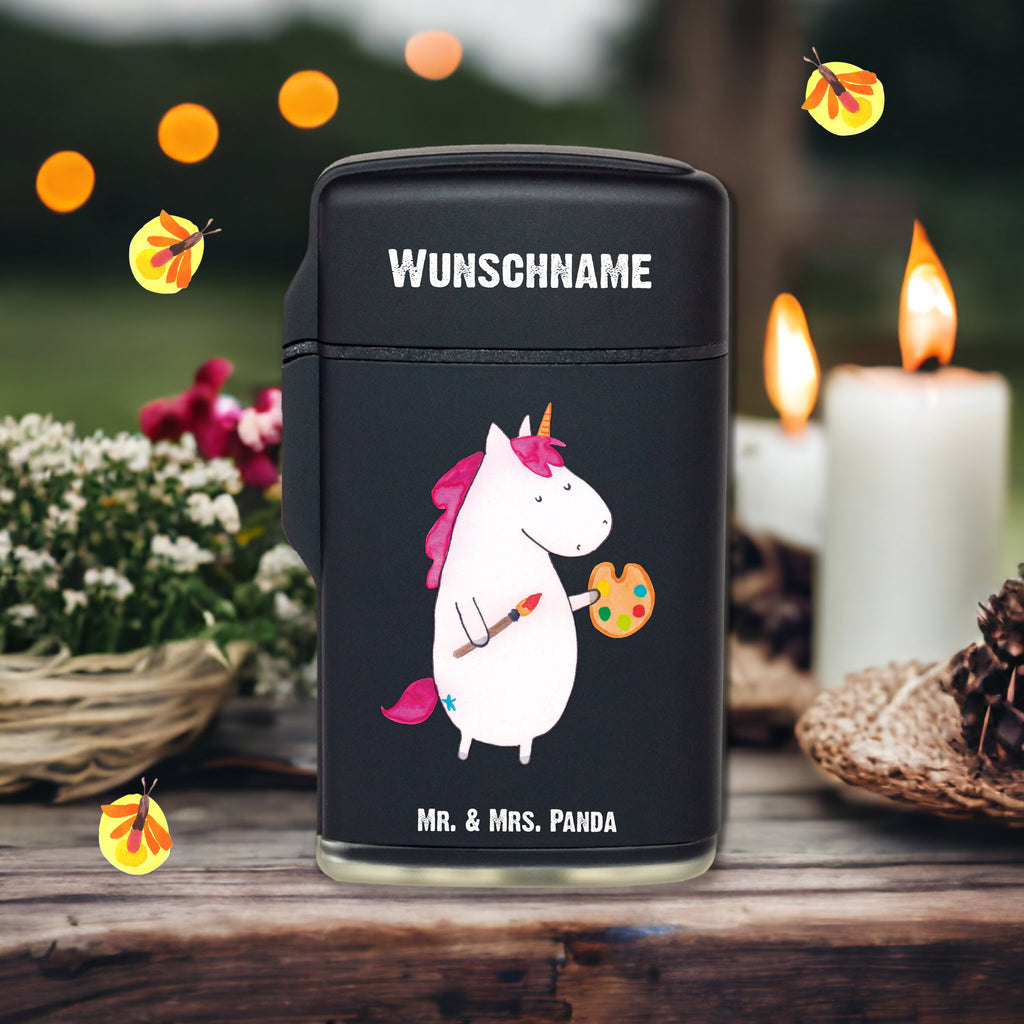 Personalisiertes Feuerzeug Einhorn Künstler Personalisiertes Feuerzeug, Personalisiertes Gas-Feuerzeug, Personalisiertes Sturmfeuerzeug, Einhorn, Einhörner, Einhorn Deko, Pegasus, Unicorn, Englisch, Künstler, Artist, Malen, Zeichnen, Welt, Farbe, Stift, Pinsel, Geschenk, Maler