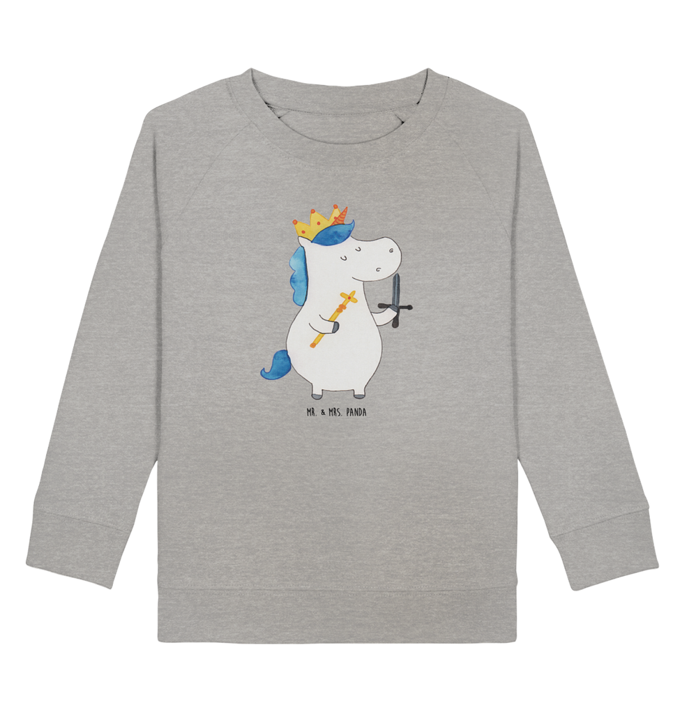 Organic Kinder Pullover Einhorn König mit Schwert Kinder Pullover, Kinder Sweatshirt, Jungen, Mädchen, Einhorn, Einhörner, Einhorn Deko, Pegasus, Unicorn, König, Ritter, Mittelalter