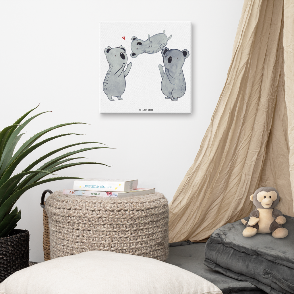 Leinwand Bild Koala Feiern Sich Leinwand, Bild, Kunstdruck, Wanddeko, Dekoration, Geburtstag, Geburtstagsgeschenk, Geschenk, Koala, Familie, Kind, Eltern, Herz, Liebe