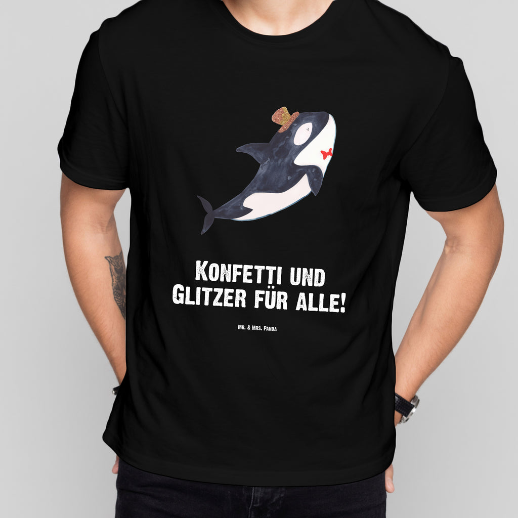 T-Shirt Standard Orca Zylinder T-Shirt, Shirt, Tshirt, Lustiges T-Shirt, T-Shirt mit Spruch, Party, Junggesellenabschied, Jubiläum, Geburstag, Herrn, Damen, Männer, Frauen, Schlafshirt, Nachthemd, Sprüche, Meerestiere, Meer, Urlaub, Narwal, Glitter, Konfetti, Glitzer, Geburtstag, Feier, Fete, Fest, Glückwunsch, Orca