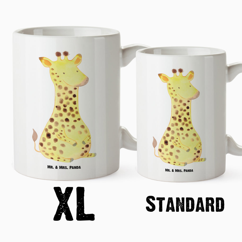 XL Tasse Giraffe Zufrieden XL Tasse, Große Tasse, Grosse Kaffeetasse, XL Becher, XL Teetasse, spülmaschinenfest, Jumbo Tasse, Groß, Afrika, Wildtiere, Giraffe, Zufrieden, Glück, Abenteuer