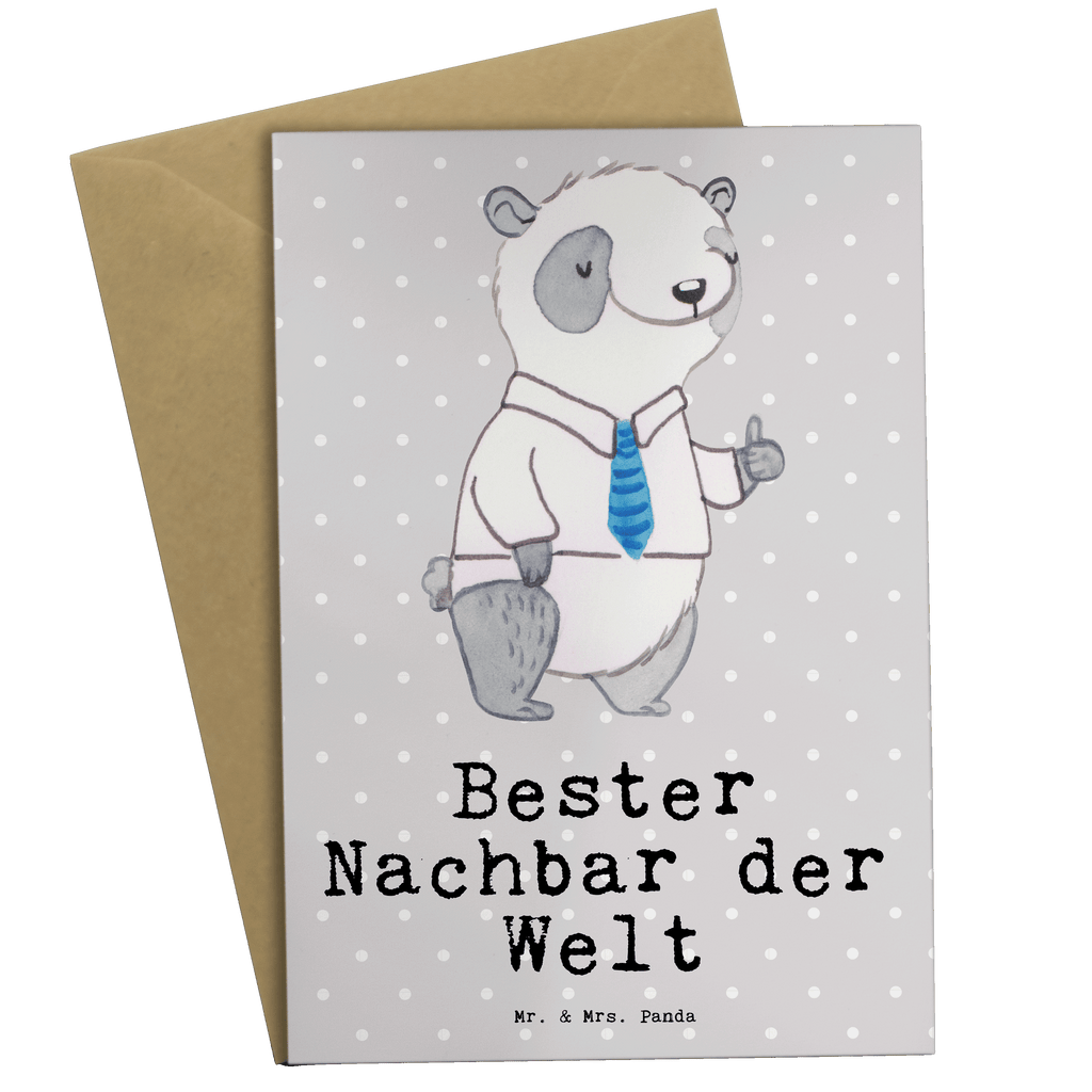 Grußkarte Panda Bester Nachbar der Welt Grußkarte, Klappkarte, Einladungskarte, Glückwunschkarte, Hochzeitskarte, Geburtstagskarte, Karte, Ansichtskarten, für, Dankeschön, Geschenk, Schenken, Geburtstag, Geburtstagsgeschenk, Geschenkidee, Danke, Bedanken, Mitbringsel, Freude machen, Geschenktipp, Nachbar, Nachbarn, Nachbarschaft, Freund, Angrenzer, Anwohner, Bewohner, Freundschaft