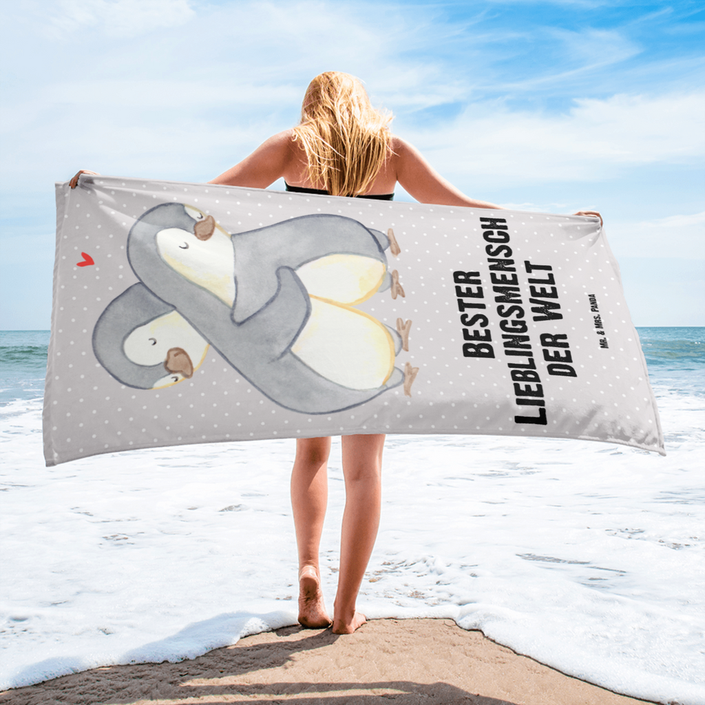 XL Badehandtuch Pinguin Bester Lieblingsmensch der Welt Handtuch, Badetuch, Duschtuch, Strandtuch, Saunatuch, für, Dankeschön, Geschenk, Schenken, Geburtstag, Geburtstagsgeschenk, Geschenkidee, Danke, Bedanken, Mitbringsel, Freude machen, Geschenktipp, Lieblingsmensch, Lieblings Mensch, Liebling, Partner, Bae, beste Freundin, Freund, Liebe, Herz, Love, Mama, Papa, Familie