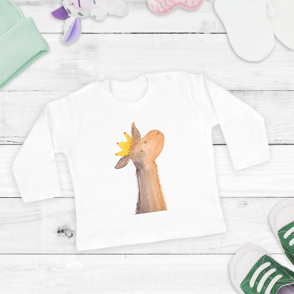 Baby Longsleeve Lamakopf König Mädchen, Jungen, Baby, Langarm, Bio, Kleidung, Lama, Alpaka, Lamas, König, Königin, Freundin, Mama, Papa, Büro Kollege, Kollegin, Chef, Vorgesetzter, Abi, Abitur