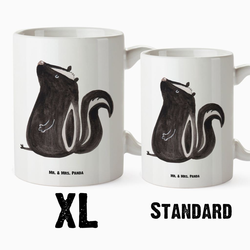 XL Tasse Stinktier sitzend XL Tasse, Große Tasse, Grosse Kaffeetasse, XL Becher, XL Teetasse, spülmaschinenfest, Jumbo Tasse, Groß, Stinktier, Skunk, Wildtier, Raubtier, Stinker, Stinki, Spruch, Büro, Recht, Besserwisser