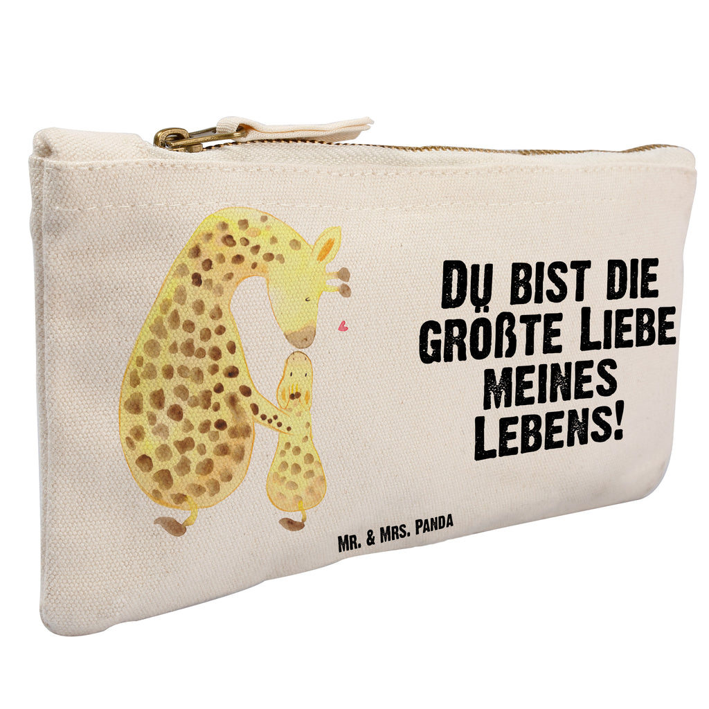 Schminktasche Giraffe mit Kind Schminktasche, Kosmetiktasche, Kosmetikbeutel, Stiftemäppchen, Etui, Federmappe, Makeup, XXL, Schminketui, Kosmetiketui, Schlamperetui, Afrika, Wildtiere, Giraffe, Kind, Mutter, Mama, Tochter, Sohn, Lieblingsmensch