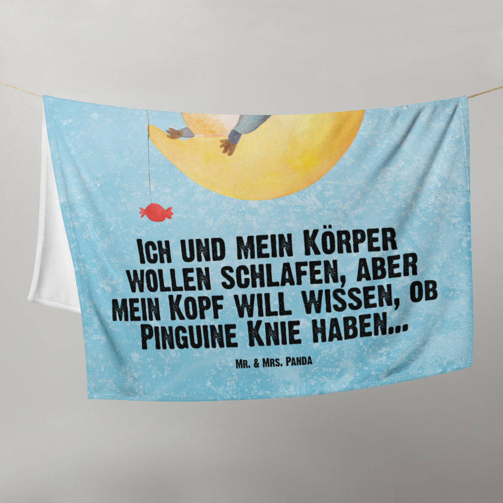 Babydecke Pinguin Mond Babydecke, Babygeschenk, Geschenk Geburt, Babyecke Kuscheldecke, Krabbeldecke, Pinguin, Pinguine, Spruch, schlafen, Nachtruhe, Einschlafen, Schlafzimmer, Schlafstörungen, Gästezimmer