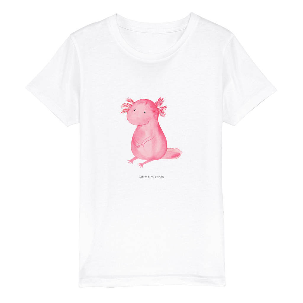 Organic Kinder T-Shirt Axolotl Kinder T-Shirt, Kinder T-Shirt Mädchen, Kinder T-Shirt Jungen, Axolotl, Molch, Axolot, vergnügt, fröhlich, zufrieden, Lebensstil, Weisheit, Lebensweisheit, Liebe, Freundin