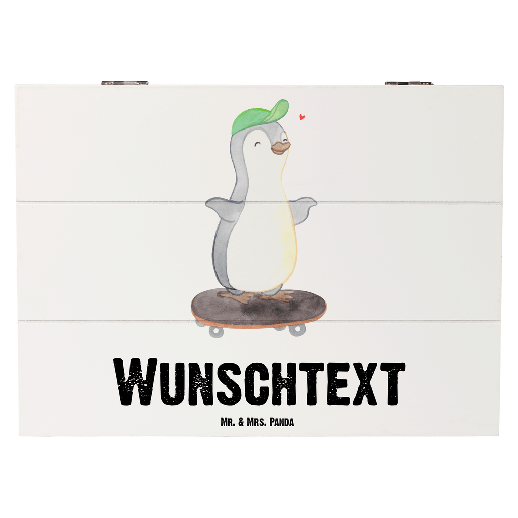 Personalisierte Holzkiste Pinguin Skateboarden Holzkiste mit Namen, Kiste mit Namen, Schatzkiste mit Namen, Truhe mit Namen, Schatulle mit Namen, Erinnerungsbox mit Namen, Erinnerungskiste, mit Namen, Dekokiste mit Namen, Aufbewahrungsbox mit Namen, Holzkiste Personalisiert, Kiste Personalisiert, Schatzkiste Personalisiert, Truhe Personalisiert, Schatulle Personalisiert, Erinnerungsbox Personalisiert, Erinnerungskiste Personalisiert, Dekokiste Personalisiert, Aufbewahrungsbox Personalisiert, Geschenkbox personalisiert, GEschenkdose personalisiert, Geschenk, Sport, Sportart, Hobby, Schenken, Danke, Dankeschön, Auszeichnung, Gewinn, Sportler, Skateboarden, Skateboard fahren, Skaten, Skateboard, Skateplatz