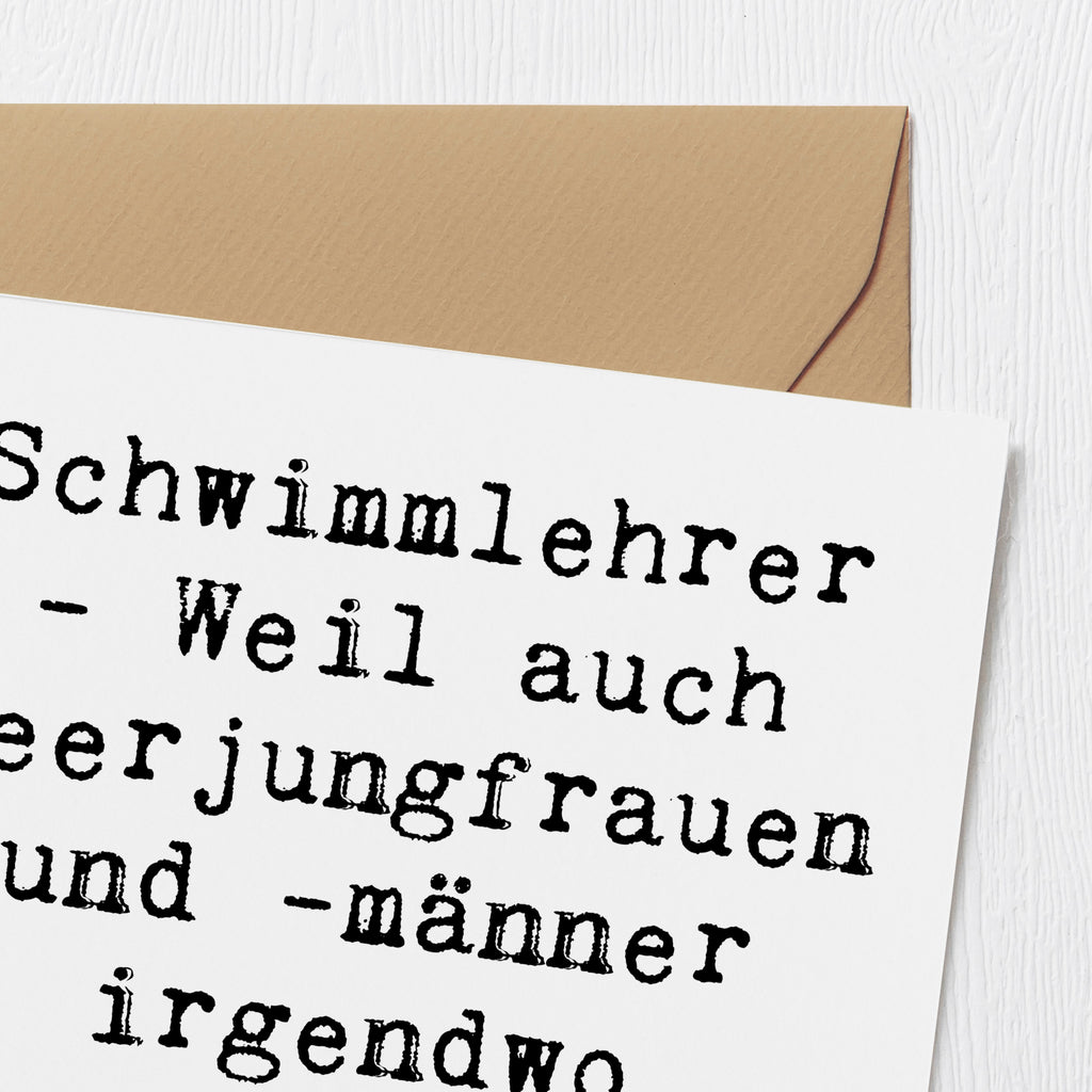 Deluxe Karte Spruch Schwimmlehrer Anfang Karte, Grußkarte, Klappkarte, Einladungskarte, Glückwunschkarte, Hochzeitskarte, Geburtstagskarte, Hochwertige Grußkarte, Hochwertige Klappkarte, Beruf, Ausbildung, Jubiläum, Abschied, Rente, Kollege, Kollegin, Geschenk, Schenken, Arbeitskollege, Mitarbeiter, Firma, Danke, Dankeschön