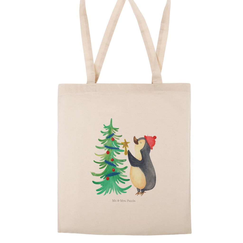 Tragetasche Pinguin Weihnachtsbaum Beuteltasche, Beutel, Einkaufstasche, Jutebeutel, Stoffbeutel, Tasche, Shopper, Umhängetasche, Strandtasche, Schultertasche, Stofftasche, Tragetasche, Badetasche, Jutetasche, Einkaufstüte, Laptoptasche, Winter, Weihnachten, Weihnachtsdeko, Nikolaus, Advent, Heiligabend, Wintermotiv, Pinguin