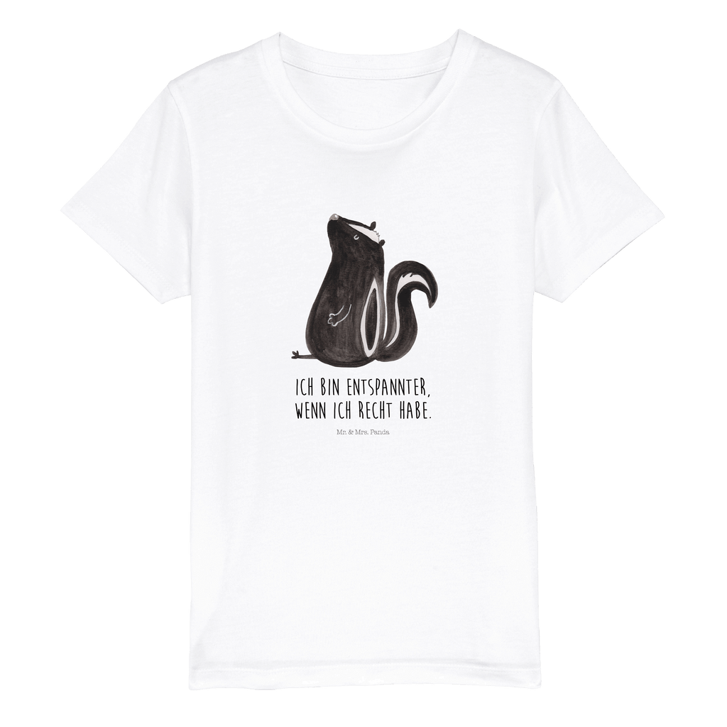 Organic Kinder T-Shirt Stinktier Sitzen Kinder T-Shirt, Kinder T-Shirt Mädchen, Kinder T-Shirt Jungen, Stinktier, Skunk, Wildtier, Raubtier, Stinker, Stinki, Spruch, Büro, Recht, Besserwisser