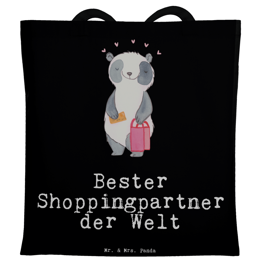 Tragetasche Panda Bester Shoppingpartner der Welt Beuteltasche, Beutel, Einkaufstasche, Jutebeutel, Stoffbeutel, Tasche, Shopper, Umhängetasche, Strandtasche, Schultertasche, Stofftasche, Tragetasche, Badetasche, Jutetasche, Einkaufstüte, Laptoptasche, für, Dankeschön, Geschenk, Schenken, Geburtstag, Geburtstagsgeschenk, Geschenkidee, Danke, Bedanken, Mitbringsel, Freude machen, Geschenktipp, Shoppingpartner, Shoppen, Begleitung, Partner, Freundin, Freund, bff, Shopping, Einkaufen, Shopping-Queen, Queen, Bester