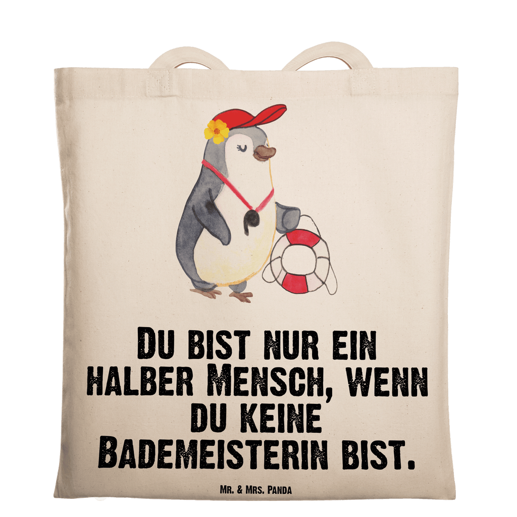 Tragetasche Bademeisterin mit Herz Beuteltasche, Beutel, Einkaufstasche, Jutebeutel, Stoffbeutel, Tasche, Shopper, Umhängetasche, Strandtasche, Schultertasche, Stofftasche, Tragetasche, Badetasche, Jutetasche, Einkaufstüte, Laptoptasche, Beruf, Ausbildung, Jubiläum, Abschied, Rente, Kollege, Kollegin, Geschenk, Schenken, Arbeitskollege, Mitarbeiter, Firma, Danke, Dankeschön, Bademeisterin, Rettungsschwimmerin, Schwimmmeisterin, Schwimmbad, Freibad, Badeanstalt, Schwimmverein, Schwimmschule