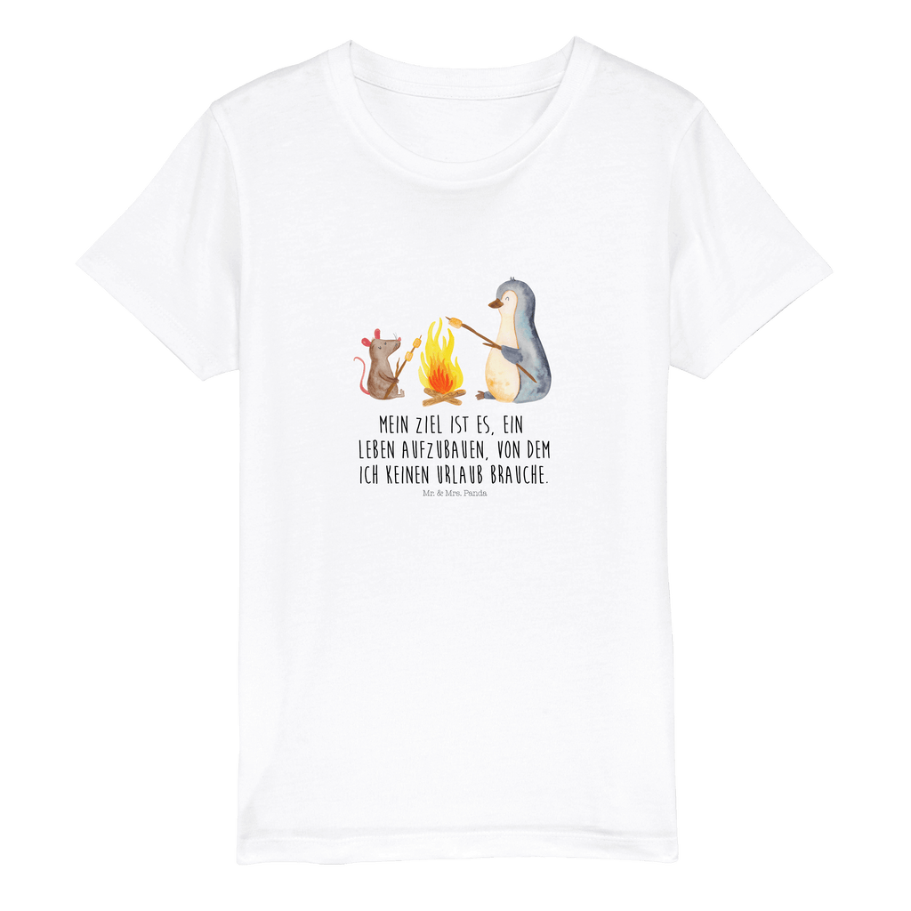 Organic Kinder T-Shirt Pinguin Lagerfeuer Kinder T-Shirt, Kinder T-Shirt Mädchen, Kinder T-Shirt Jungen, Pinguin, Maus, Pinguine, Lagerfeuer, Leben, Arbeit, Job, Motivation, Büro, Büroalltag, Lebensspruch, Lebensmotivation, Neustart, Liebe, grillen, Feuer, Marshmallows