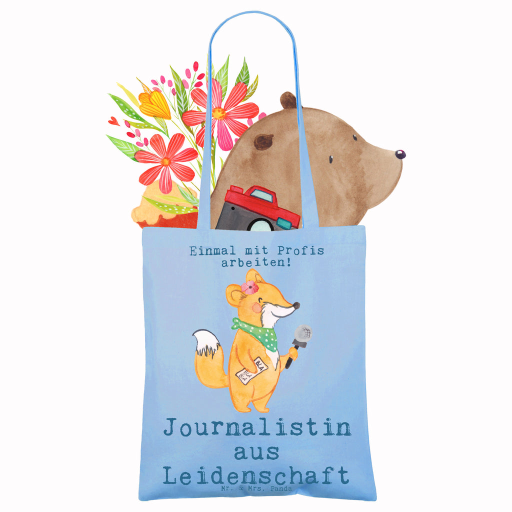 Tragetasche Journalistin aus Leidenschaft Beuteltasche, Beutel, Einkaufstasche, Jutebeutel, Stoffbeutel, Tasche, Shopper, Umhängetasche, Strandtasche, Schultertasche, Stofftasche, Tragetasche, Badetasche, Jutetasche, Einkaufstüte, Laptoptasche, Beruf, Ausbildung, Jubiläum, Abschied, Rente, Kollege, Kollegin, Geschenk, Schenken, Arbeitskollege, Mitarbeiter, Firma, Danke, Dankeschön, Journalistin, Reporterin, Redakteurin, Pressebüro, Studium