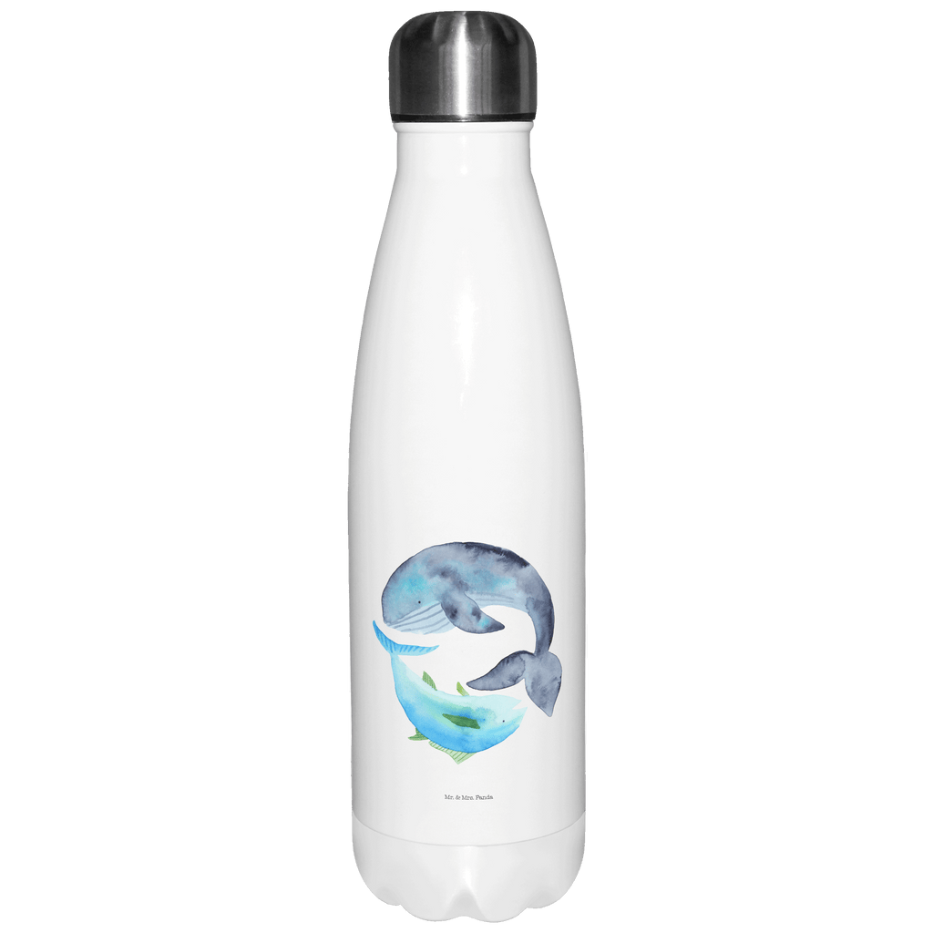 Thermosflasche Walfisch & Thunfisch Isolierflasche, Thermoflasche, Trinkflasche, Thermos, Edelstahl, Tiermotive, Gute Laune, lustige Sprüche, Tiere, Wal, Wahl, Tunfisch, Wortwitz lustig, Spruch lustig, Flachwitz, Witz, Spruch des Tages, Flachwitz Geschenk