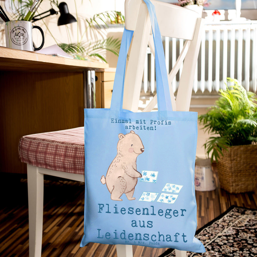 Tragetasche Fliesenleger aus Leidenschaft Beuteltasche, Beutel, Einkaufstasche, Jutebeutel, Stoffbeutel, Tasche, Shopper, Umhängetasche, Strandtasche, Schultertasche, Stofftasche, Tragetasche, Badetasche, Jutetasche, Einkaufstüte, Laptoptasche, Beruf, Ausbildung, Jubiläum, Abschied, Rente, Kollege, Kollegin, Geschenk, Schenken, Arbeitskollege, Mitarbeiter, Firma, Danke, Dankeschön, Fliesenleger, Gesellenprüfung, Fliesenlegermeister, Fliesenlegerbetrieb, Fliesenfachhandel, Handwerk