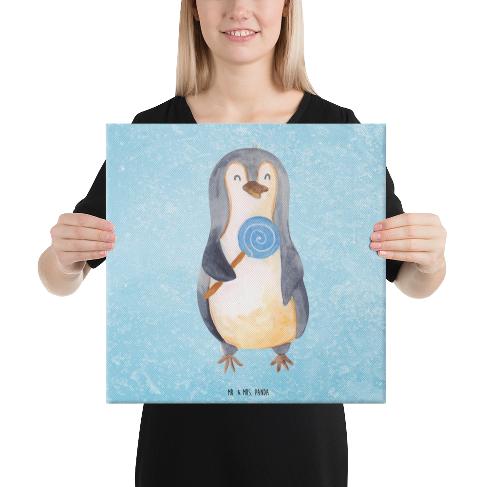 Leinwand Bild Pinguin Lolli Leinwand, Bild, Kunstdruck, Wanddeko, Dekoration, Pinguin, Pinguine, Lolli, Süßigkeiten, Blödsinn, Spruch, Rebell, Gauner, Ganove, Rabauke