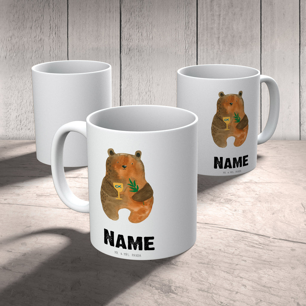 Personalisierte Tasse Konfirmation-Bär Personalisierte Tasse, Namenstasse, Wunschname, Personalisiert, Tasse, Namen, Drucken, Tasse mit Namen, Bär, Teddy, Teddybär, Konfirmation, Kirche, evangelisch, Gottesdienst