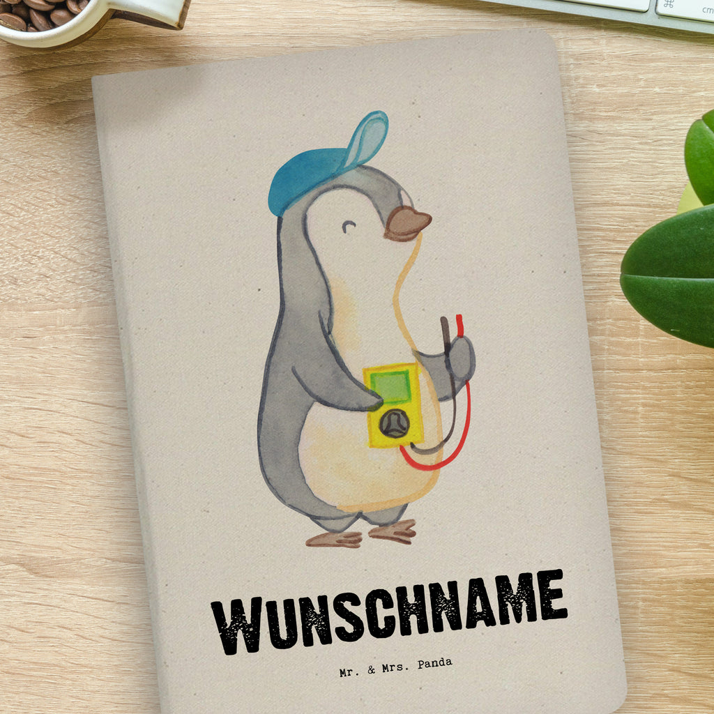 DIN A4 Personalisiertes Notizbuch Elektriker mit Herz Personalisiertes Notizbuch, Notizbuch mit Namen, Notizbuch bedrucken, Personalisierung, Namensbuch, Namen, Beruf, Ausbildung, Jubiläum, Abschied, Rente, Kollege, Kollegin, Geschenk, Schenken, Arbeitskollege, Mitarbeiter, Firma, Danke, Dankeschön, Elektriker, Elektronmonteur, Elektrotechniker, Elektroinstallateur, Elektromeister, Gesellenprüfung