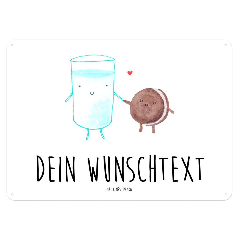 Personalisiertes Blechschild Milch Keks Blechschild, Metallschild, Geschenk Schild, Schild, Magnet-Metall-Schild, Deko Schild, Wandschild, Wand-Dekoration, Türschild, Tiermotive, Gute Laune, lustige Sprüche, Tiere, Milk, Cookie, Milch, Keks, Kekse, Kaffee, Einladung Frühstück, Motiv süß, romantisch, perfektes Paar