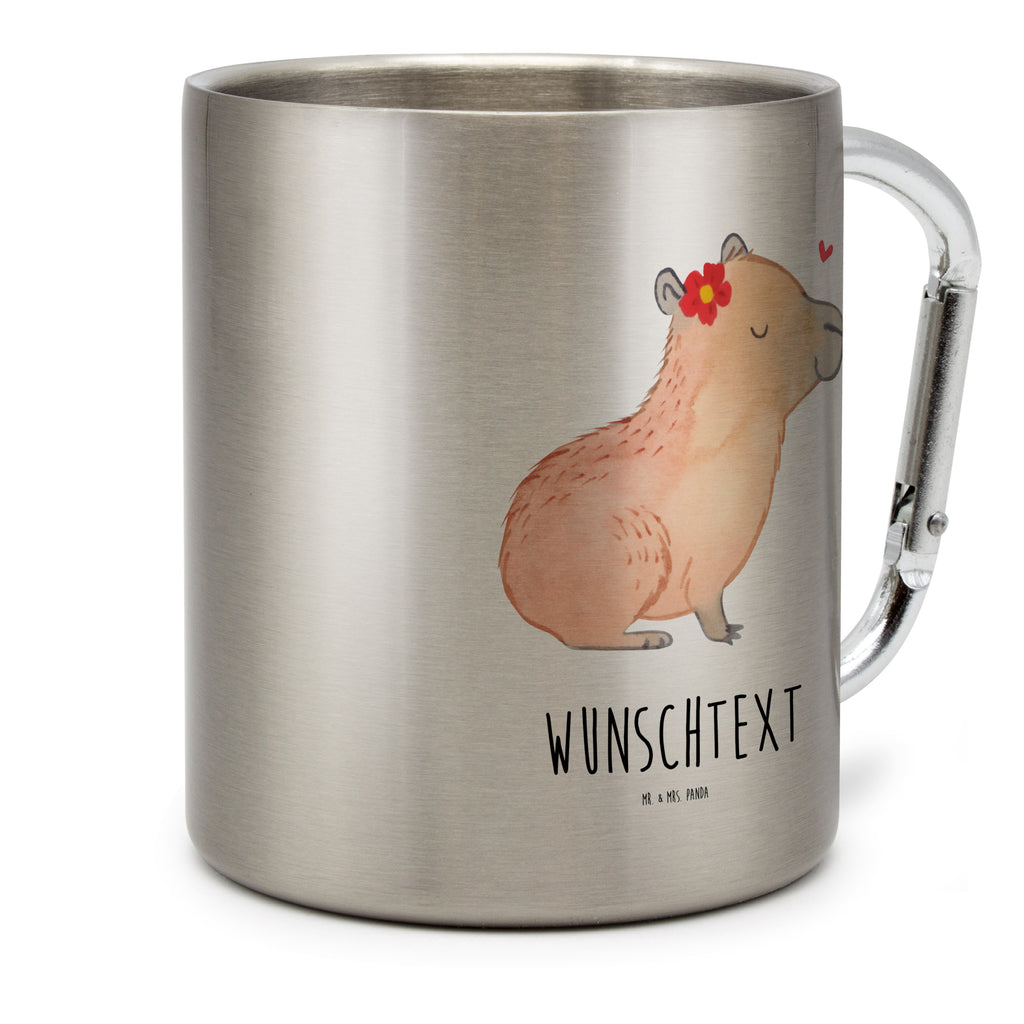 Personalisierter Edelstahlbecher Capybara Blume Personalisierte Edelstahltasse, Personalisierter Edelstahlbecher, Personalisierter Outdoor Becher, Personalisierte Outdoor Tasse, Tiermotive, Gute Laune, lustige Sprüche, Tiere, Capybara