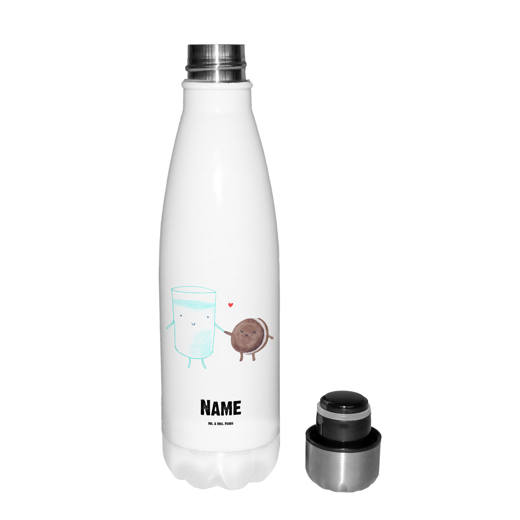 Personalisierte Thermosflasche Milch & Keks Personalisierte Isolierflasche, Personalisierte Thermoflasche, Personalisierte Trinkflasche, Trinkflasche Mit Namen, Wunschname, Bedrucken, Namensflasche, Tiermotive, Gute Laune, lustige Sprüche, Tiere, Milk, Cookie, Milch, Keks, Kekse, Kaffee, Einladung Frühstück, Motiv süß, romantisch, perfektes Paar