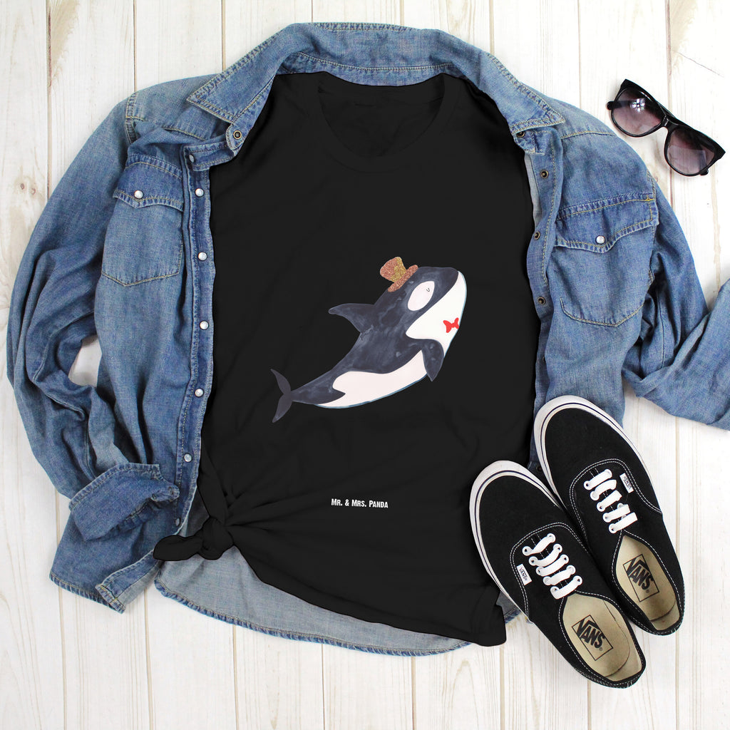 T-Shirt Standard Orca Zylinder T-Shirt, Shirt, Tshirt, Lustiges T-Shirt, T-Shirt mit Spruch, Party, Junggesellenabschied, Jubiläum, Geburstag, Herrn, Damen, Männer, Frauen, Schlafshirt, Nachthemd, Sprüche, Meerestiere, Meer, Urlaub, Narwal, Glitter, Konfetti, Glitzer, Geburtstag, Feier, Fete, Fest, Glückwunsch, Orca