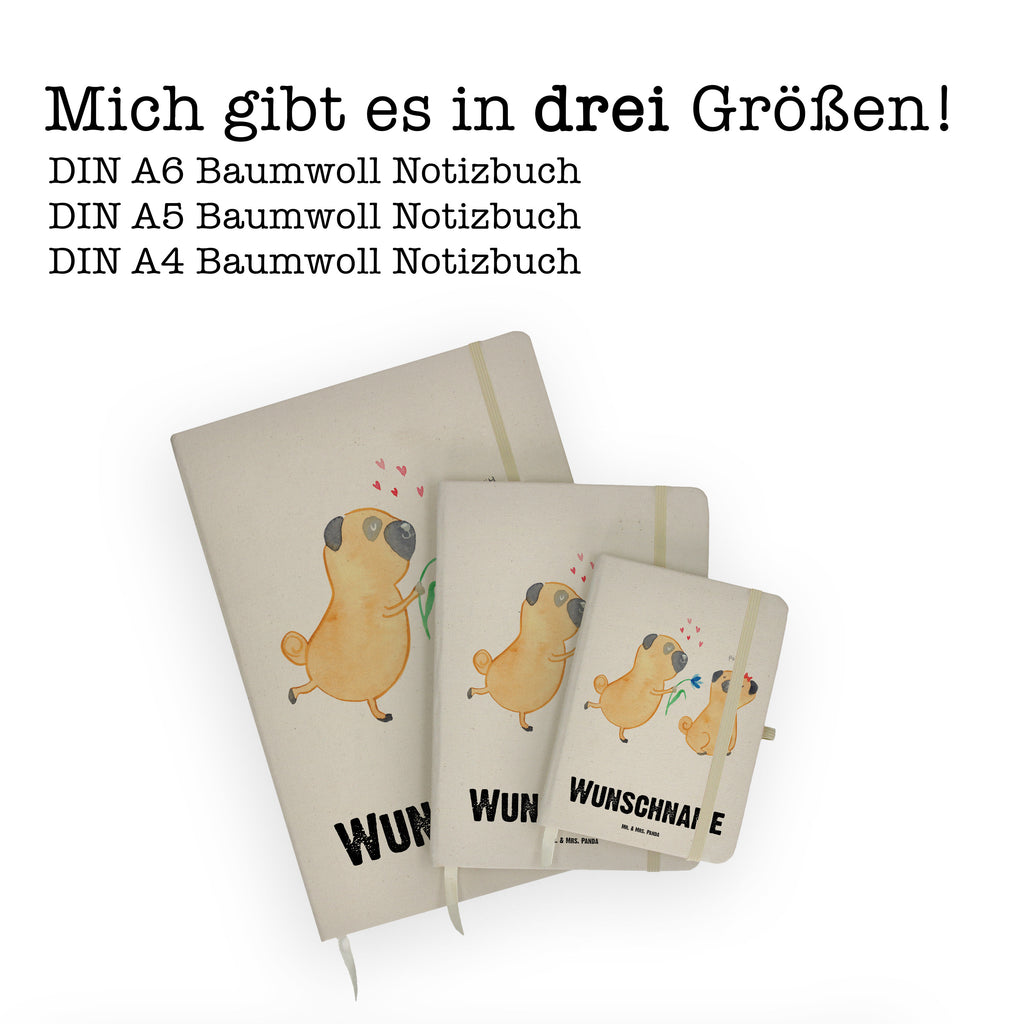 DIN A4 Personalisiertes Notizbuch Mops verliebt Personalisiertes Notizbuch, Notizbuch mit Namen, Notizbuch bedrucken, Personalisierung, Namensbuch, Namen, Hund, Hundemotiv, Haustier, Hunderasse, Tierliebhaber, Hundebesitzer, Sprüche, Mops, Möpse, Hundeliebe, verliebt, Liebe, Liebesspruch. Verlobt, Geschenk Freund, Partner