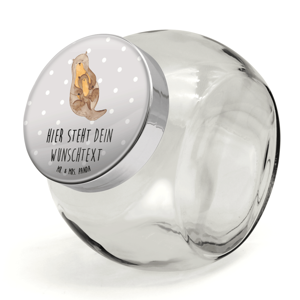 Personalisiertes Bonbonglas Otter mit Kind Vorratsdose, Vorratsbehälter, Süßigkeitenglas, Süßigkeitendose, Kaffeedose, Müslidose, Teedose, Keksbehälter, Keksedose, Glasdose, Glasbälter, Vorratsglas, Küchenbehälter, Aufbewahrungsdose, Aufbewahungsglas, Gewürzdose, Küchenorganizer, Snackdose, Otter, Fischotter, Seeotter, Otter Seeotter See Otter