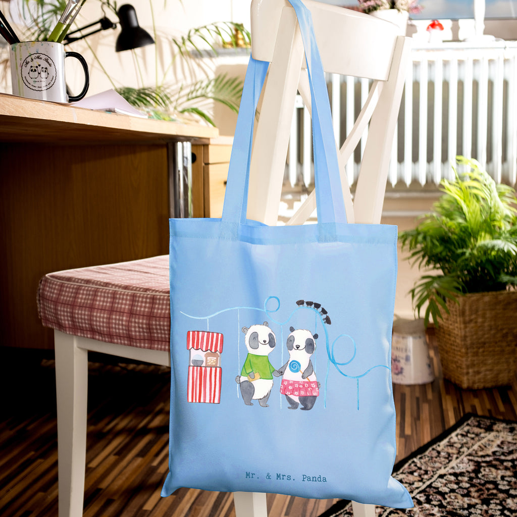 Tragetasche Pandas Freizeitpark besuchen Beuteltasche, Beutel, Einkaufstasche, Jutebeutel, Stoffbeutel, Tasche, Shopper, Umhängetasche, Strandtasche, Schultertasche, Stofftasche, Tragetasche, Badetasche, Jutetasche, Einkaufstüte, Laptoptasche, Geschenk, Sport, Sportart, Hobby, Schenken, Danke, Dankeschön, Auszeichnung, Gewinn, Sportler, Freizeitpark besuchen, Achterbahn fahren