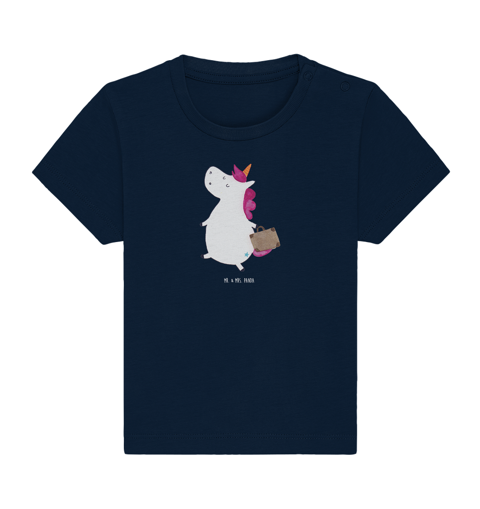 Organic Baby Shirt Einhorn Koffer Baby T-Shirt, Jungen Baby T-Shirt, Mädchen Baby T-Shirt, Shirt, Einhorn, Einhörner, Einhorn Deko, Pegasus, Unicorn, unicorn, Koffer, Verreisen, Reise, Gepäck, Abenteuer, Erwachsen, Kind, albern, Spaß, lustig, witzig