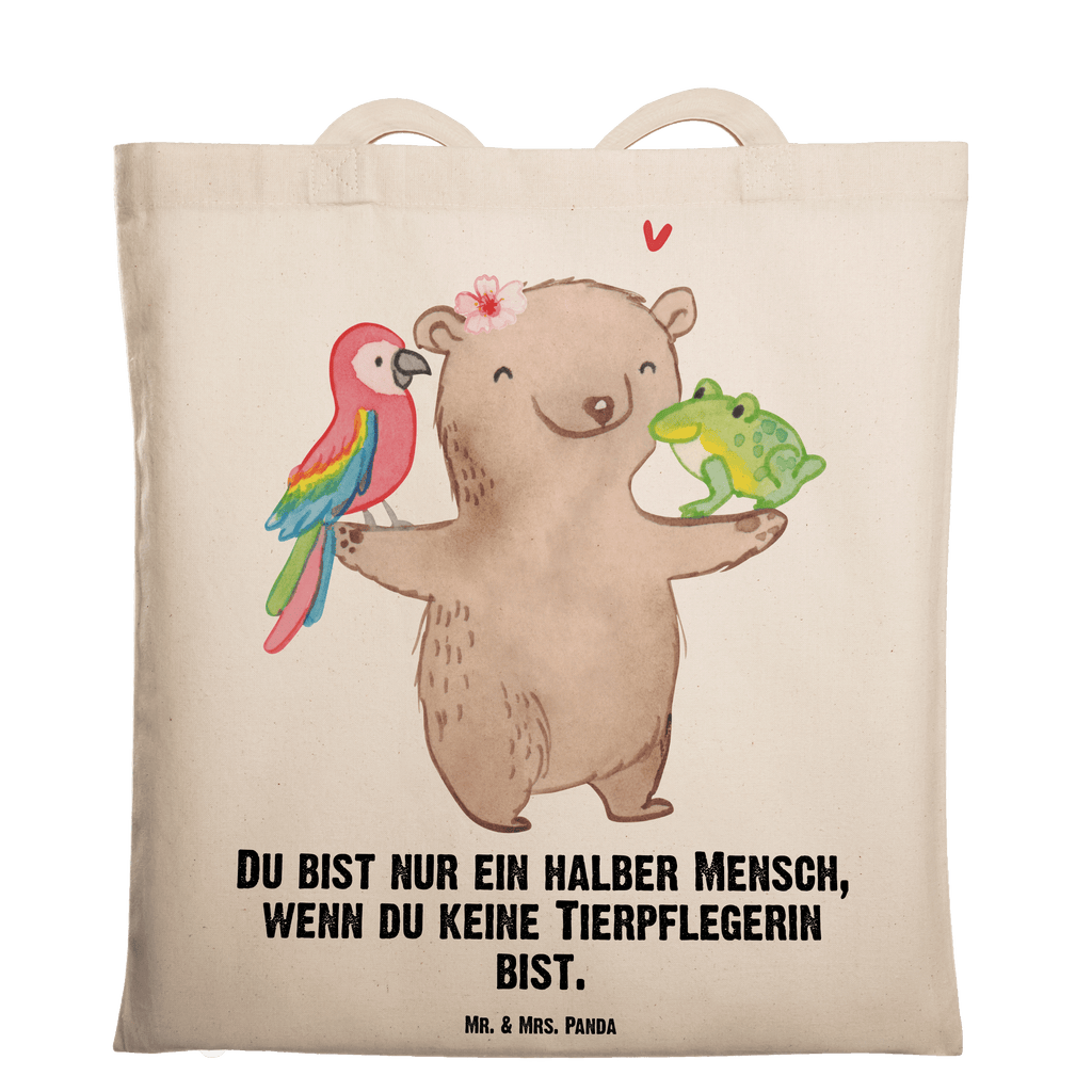 Tragetasche Tierpflegerin mit Herz Beuteltasche, Beutel, Einkaufstasche, Jutebeutel, Stoffbeutel, Tasche, Shopper, Umhängetasche, Strandtasche, Schultertasche, Stofftasche, Tragetasche, Badetasche, Jutetasche, Einkaufstüte, Laptoptasche, Beruf, Ausbildung, Jubiläum, Abschied, Rente, Kollege, Kollegin, Geschenk, Schenken, Arbeitskollege, Mitarbeiter, Firma, Danke, Dankeschön