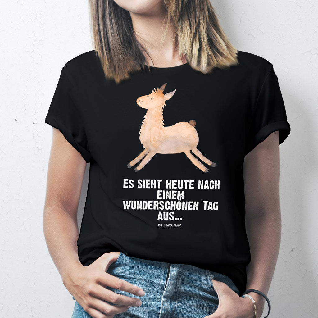 T-Shirt Standard Lama Springen T-Shirt, Shirt, Tshirt, Lustiges T-Shirt, T-Shirt mit Spruch, Party, Junggesellenabschied, Jubiläum, Geburstag, Herrn, Damen, Männer, Frauen, Schlafshirt, Nachthemd, Sprüche, Lama, Alpaka, Lamas, Lieblingstag, Happy day, fröhlich, Glück, Freundin, Liebeskummer, Neustart, guten Morgen, Start, Prüfung, Abitur