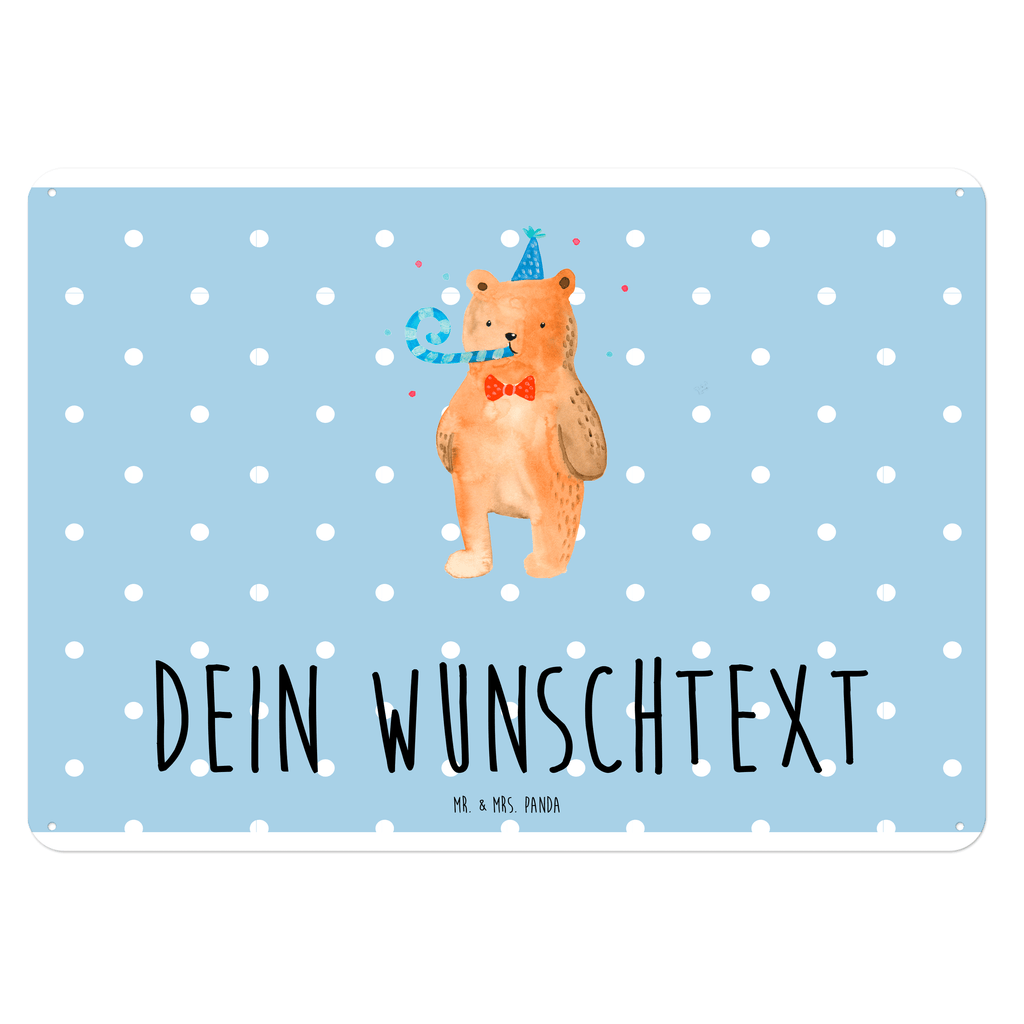 Personalisiertes Blechschild Bär Geburtstag Blechschild, Metallschild, Geschenk Schild, Schild, Magnet-Metall-Schild, Deko Schild, Wandschild, Wand-Dekoration, Türschild, Bär, Teddy, Teddybär, Happy Birthday, Alles Gute, Glückwunsch, Geburtstag