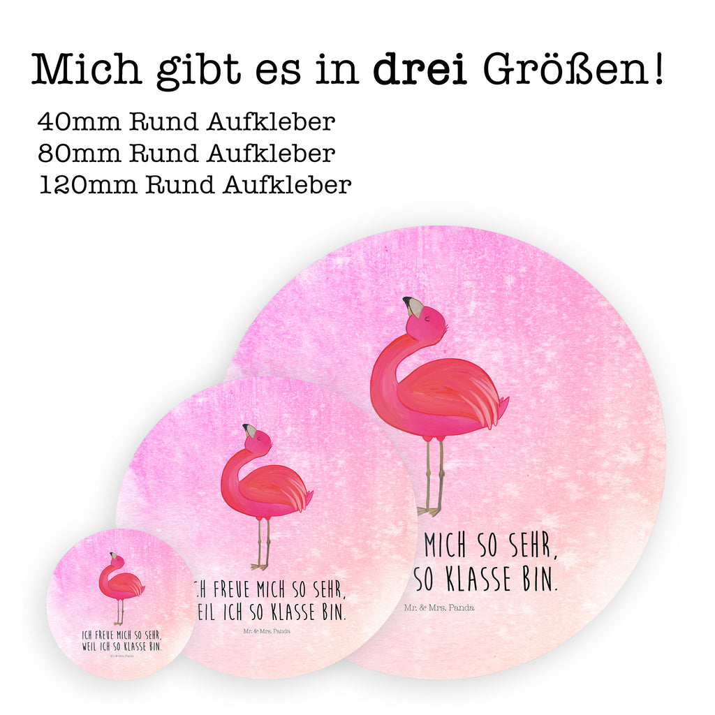 Rund Aufkleber Flamingo stolz Sticker, Aufkleber, Etikett, Flamingo, stolz, Freude, Selbstliebe, Selbstakzeptanz, Freundin, beste Freundin, Tochter, Mama, Schwester