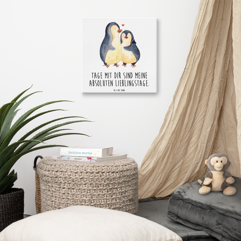 Leinwand Bild Pinguin umarmend Leinwand, Bild, Kunstdruck, Wanddeko, Dekoration, Pinguin, Liebe, Liebespaar, Liebesbeweis, Liebesgeschenk, Verlobung, Jahrestag, Hochzeitstag, Hochzeit, Hochzeitsgeschenk