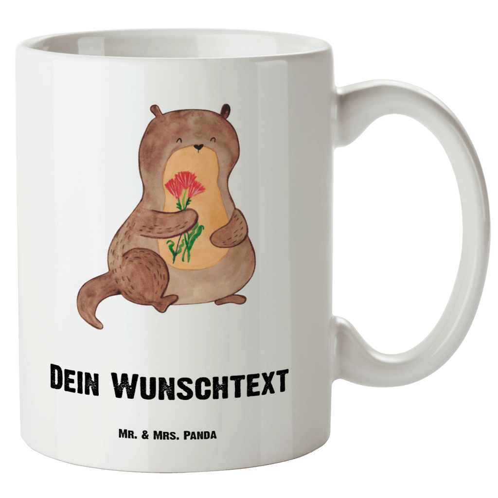 Personalisierte XL Tasse Otter Blumenstrauß Personalisierte XL Tasse, Personalisierte Große Tasse, Personalisierte Grosse Kaffeetasse, PErsonalisierter XL Becher, XL Teetasse mit Namen, XL Becher mit Namen, spülmaschinenfest, Jumbo Tasse, Groß, Personalisiert, XL Tasse mit Namen, XL Namenstasse, Jumbo Namenstasse, Otter, Fischotter, Seeotter, Otter Seeotter See Otter