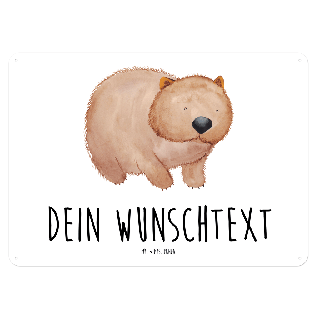 Personalisiertes Blechschild Wombat Blechschild, Metallschild, Geschenk Schild, Schild, Magnet-Metall-Schild, Deko Schild, Wandschild, Wand-Dekoration, Türschild, Tiermotive, Gute Laune, lustige Sprüche, Tiere, Wombat, Das Leben ist schön, Motivation, Spruch, Australien