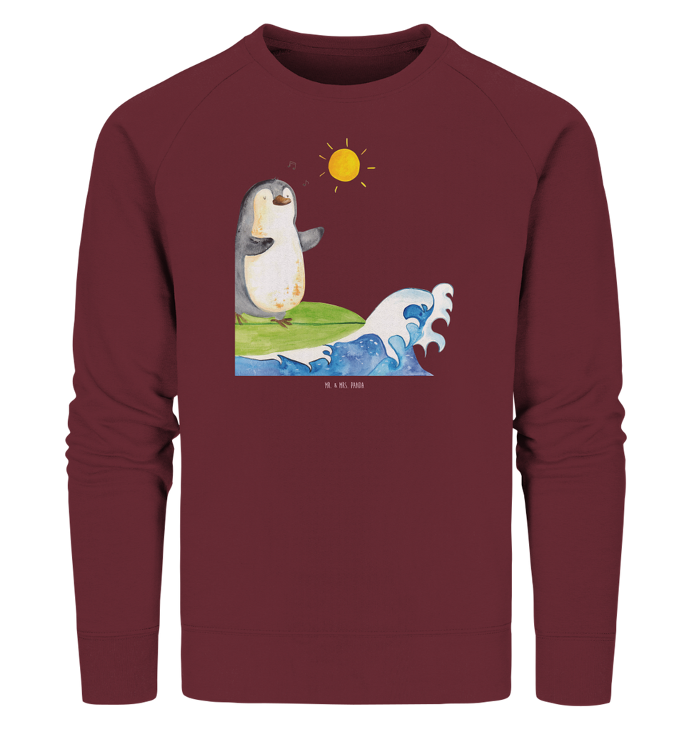 Organic Pullover Pinguin Surfer Pullover, Pullover Männer, Pullover Frauen, Sweatshirt, Sweatshirt Männer, Sweatshirt Frauen, Unisex, Pinguin, Pinguine, surfen, Surfer, Hawaii, Urlaub, Wellen, Wellen reiten, Portugal