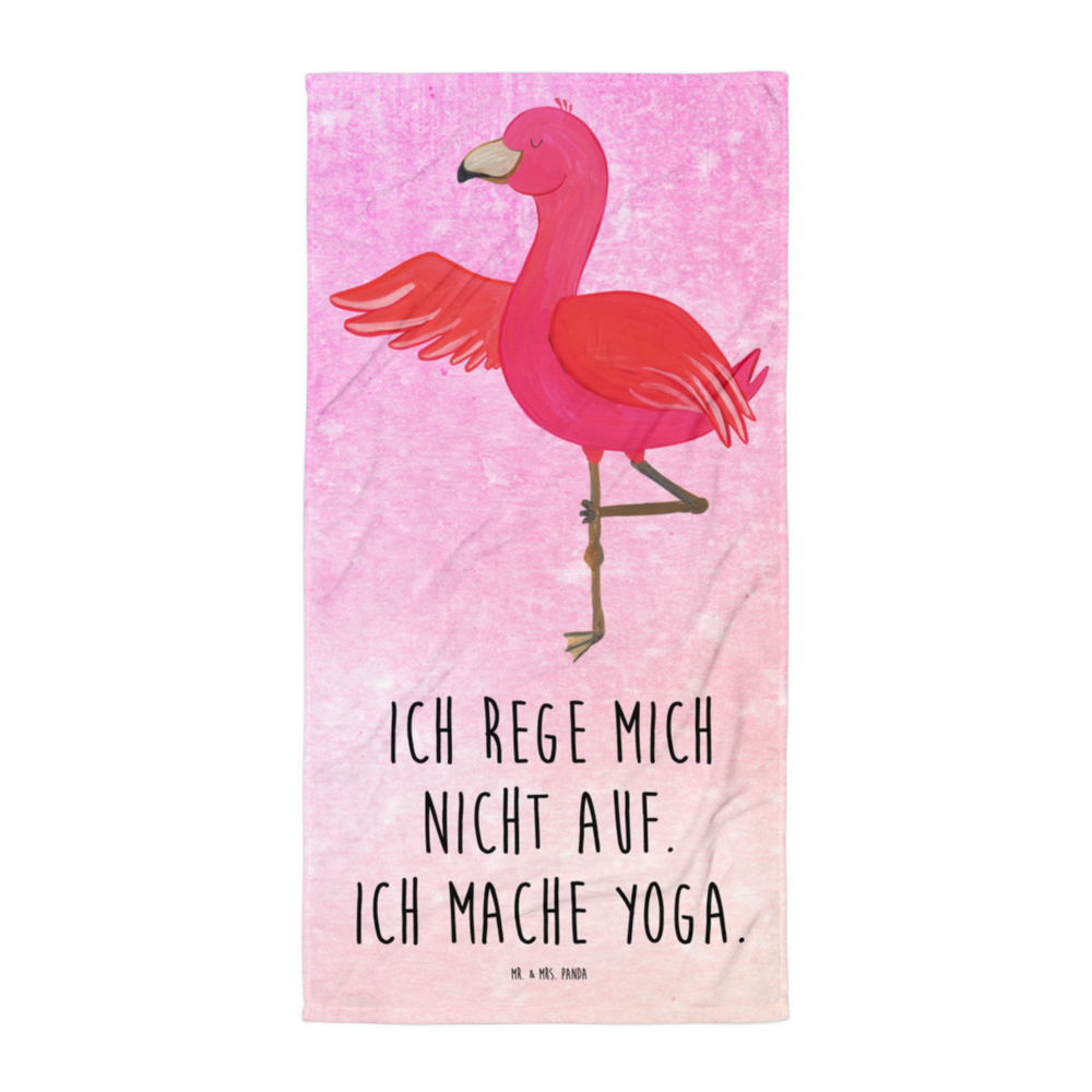 XL Badehandtuch Flamingo Yoga Handtuch, Badetuch, Duschtuch, Strandtuch, Saunatuch, Flamingo, Vogel, Yoga, Namaste, Achtsamkeit, Yoga-Übung, Entspannung, Ärger, Aufregen, Tiefenentspannung