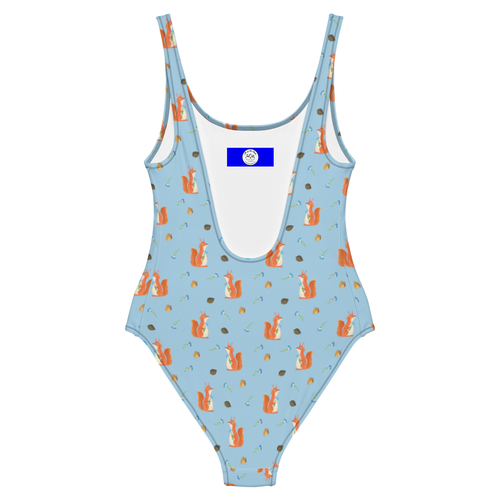 Badeanzug Eichhörnchen Blume Muster Badebekleidung, Bademode, Badeanzug, Swimsuit, Rückenfreier Badeanzug, Luxus-Bademode, Tiermotive, Gute Laune, lustige Sprüche, Tiere, Eichhörnchen, Eichhorn, Spruch positiv, Lachen, Spaß, Motivation Sprüche, Motivation Bilder, glücklich Spruch, Spruch Deko