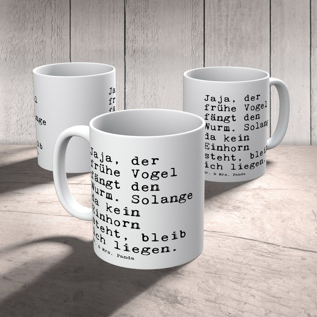 Tasse Sprüche und Zitate Jaja, der frühe Vogel fängt den Wurm. Solange da kein Einhorn steht, bleib ich liegen. Tasse, Kaffeetasse, Teetasse, Becher, Kaffeebecher, Teebecher, Keramiktasse, Porzellantasse, Büro Tasse, Geschenk Tasse, Tasse Sprüche, Tasse Motive, Kaffeetassen, Tasse bedrucken, Designer Tasse, Cappuccino Tassen, Schöne Teetassen, Spruch, Sprüche, lustige Sprüche, Weisheiten, Zitate, Spruch Geschenke, Spruch Sprüche Weisheiten Zitate Lustig Weisheit Worte