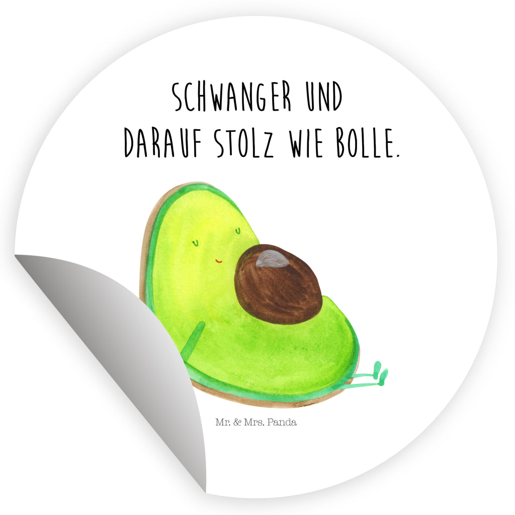 Rund Aufkleber Avocado schwanger Sticker, Aufkleber, Etikett, Avocado, Veggie, Vegan, Gesund, schwanger, Schwangerschaft, Babyparty, Babyshower