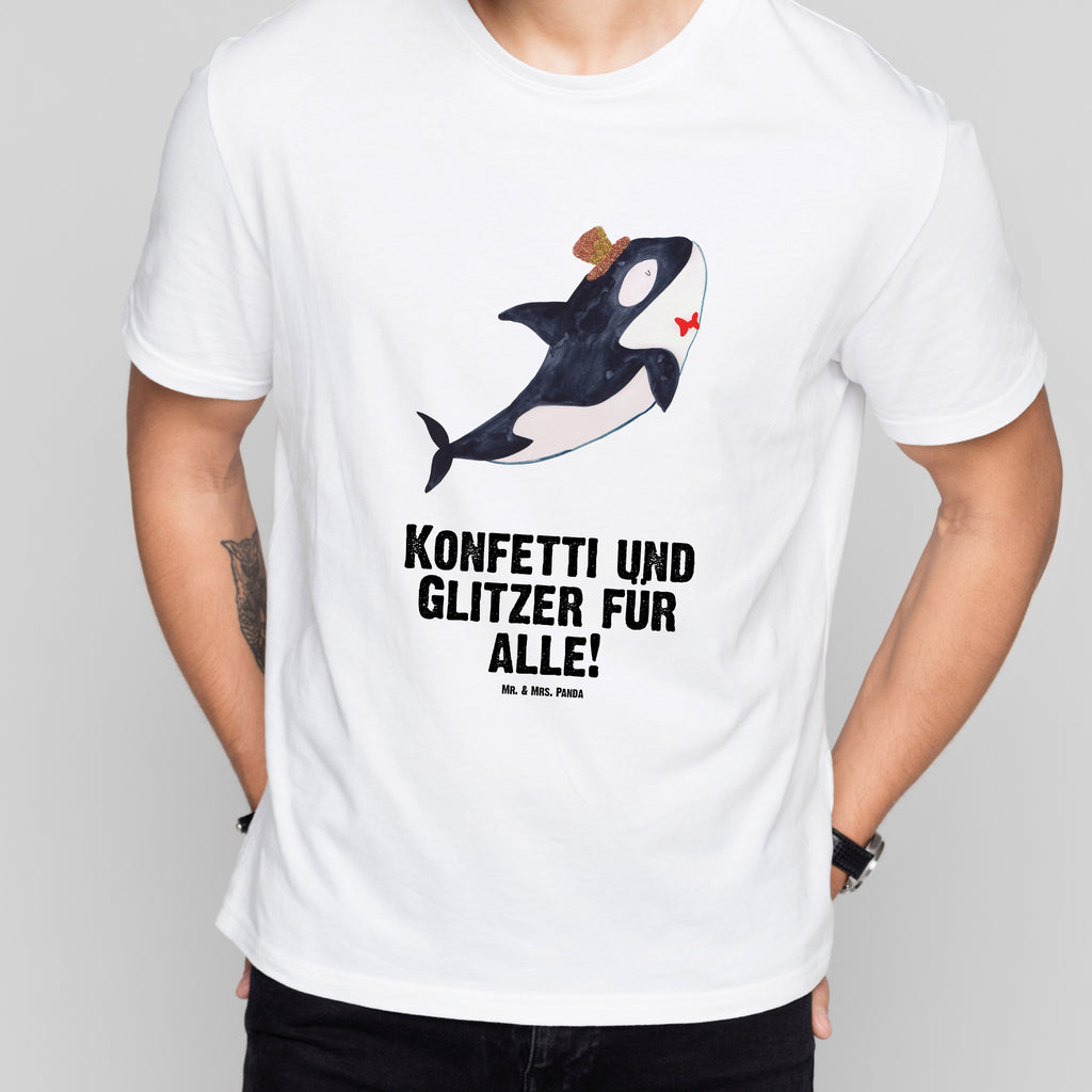 T-Shirt Standard Orca Zylinder T-Shirt, Shirt, Tshirt, Lustiges T-Shirt, T-Shirt mit Spruch, Party, Junggesellenabschied, Jubiläum, Geburstag, Herrn, Damen, Männer, Frauen, Schlafshirt, Nachthemd, Sprüche, Meerestiere, Meer, Urlaub, Narwal, Glitter, Konfetti, Glitzer, Geburtstag, Feier, Fete, Fest, Glückwunsch, Orca