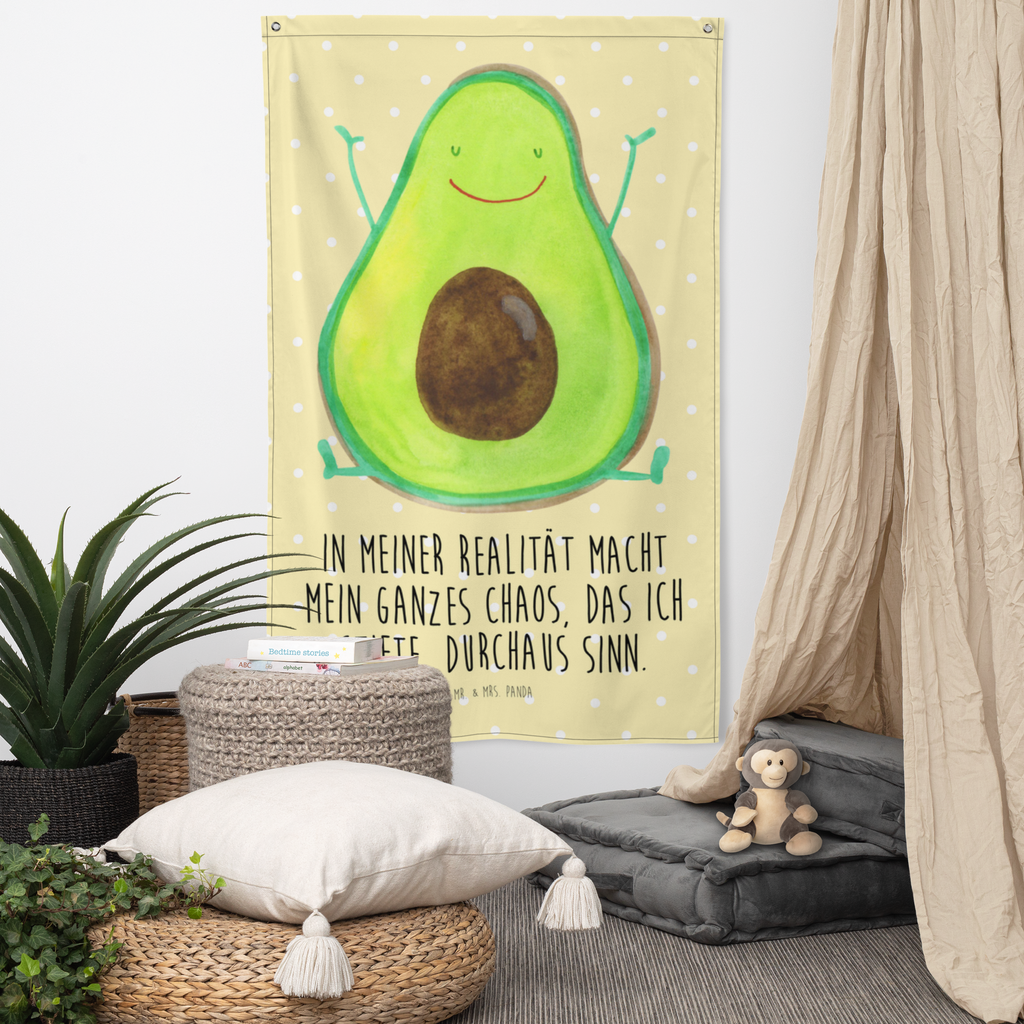 Wandteppich Avocado Happy Wandbehang, Dekoration, Boho, Wandteppich, Wandtuch, Wanddeko, Tapisserie, Tapestry, Wandbild, Textil-Kunst, Schmuck-Wandbehang, Wand Deko, Kinderzimmer, Kinderzimmer Wand, Kinderzimmer Deko, Kinderzimmer Wanddeko, Avocado, Veggie, Vegan, Gesund, Chaos